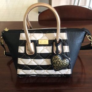 Betsey Johnson black & white purse